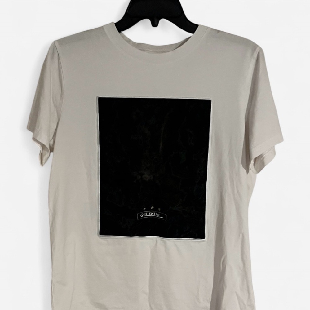 Peacebird T-shirt Black Mesh with Rabbit Image, 100% Cotton, Size Large, EUC